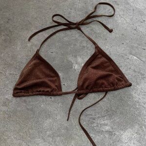 Cabana Del Sol Brown Glitter Bikini Top